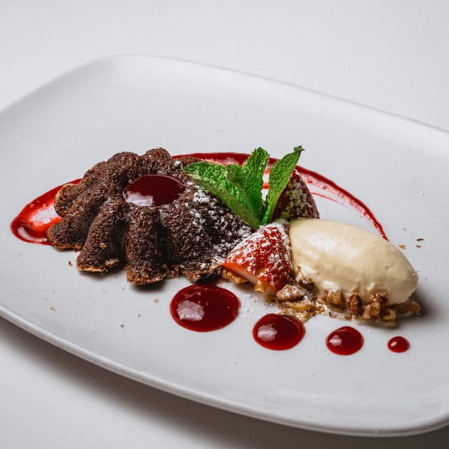 Warm Molten Chocolate Cake.